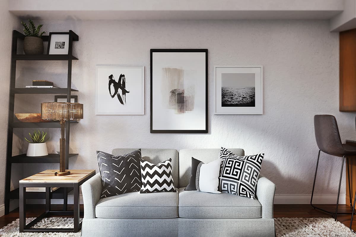 Living room of an apartment for sale in Roses