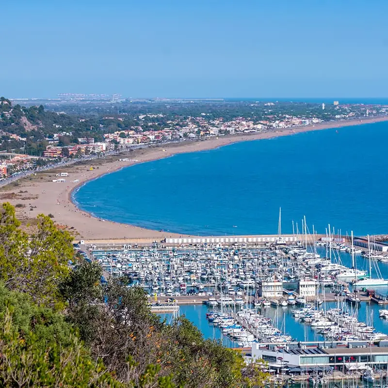 Castelldefels beach aerial view